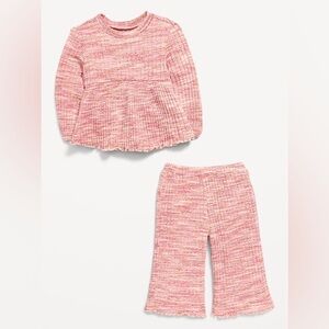 Old Navy | Long-Sleeve Peplum Top and Wide Leg Pants Set for Baby Girl